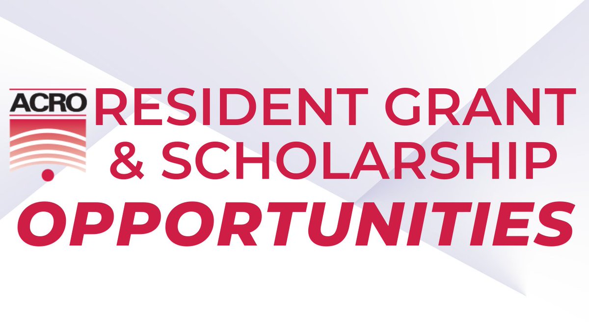 📢 It's time! The application period is now open for our annual ACRO resident grants &amp; scholarships! Learn more about the four opportunities at acro.org/residents.