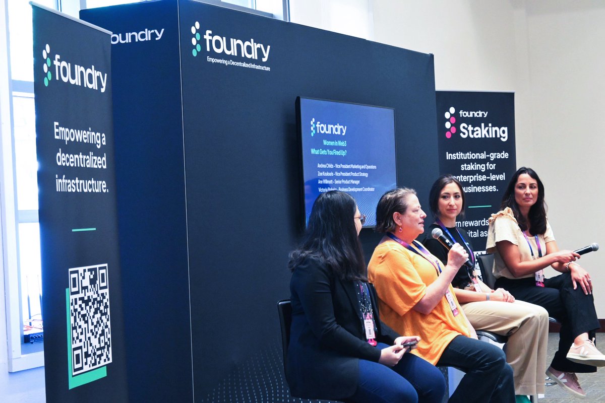 FoundryServices's tweet photo. Thank you to all who stopped by the Foundry lounge or sat in on one of our panels at #Consensus2023! We had a great 3 days full of connecting, learning, and sharing with fellow innovators and left feeling energized and excited for the future of decentralized finance. If you missed us or want to connect further, send us a message － our DMs are open.