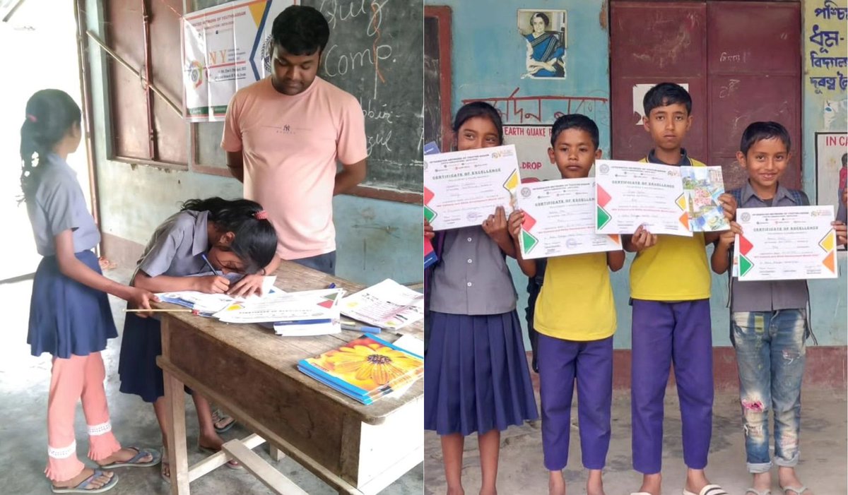 inyassam's tweet photo. #Sabbir_Ahmed led a team to organize a Quiz and Spelling Writing Contest for kids in remote area of Alitangoni on 26th April 2023. Such ground-level work encourages overall development and awareness. Special thanks to school authority #INYMonth2023 #quiz #Spellingwriting #NGO https://t.co/7hRIkqe2pm