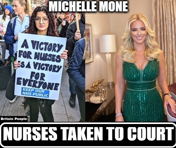 MICHELLE MONE: Save Our NHS

🔴Tories are happy to take the Royal College of Nursing to court. 

🔴BUT not Michelle Mone?

👉RETWEET if you agree this is wrong.