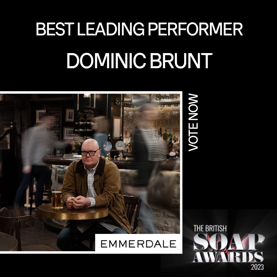 emmerdale's tweet photo. And your Soap Awards shortlist nominees are… 🥁

⭐️ Dominic Brunt - Best Leading Performer 
⭐️ Sally Dexter - Best Leading Performer
⭐️ Huey Quinn - Best Young Performer 
⭐️ Michael Wildman - Villain of the Year
⭐️Emmerdale - Best Soap

Vote here:
https://t.co/Cqna2bB5nF https://t.co/E9aH9fl58O