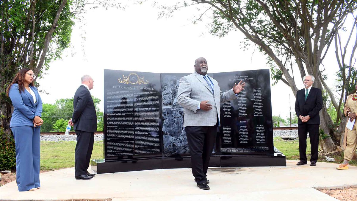 InThePastLane's tweet photo. "Long Overdue": Black men killed in infamous Colfax Massacre commemorated on new monument - Southern Poverty Law Center https://t.co/WfLVXyr9Ps #ushistory #blackhistory #reconstruction #whitesupremacy https://t.co/kfRWAeEqxd