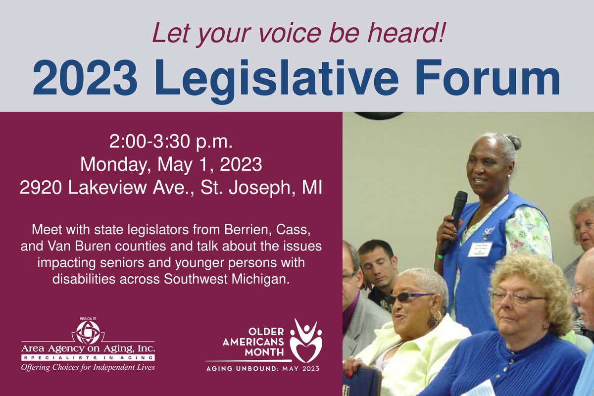 AAonAging's tweet image. Happening TODAY! #southwestmichigan #statelegislators #michiganlegislators #policy #advocacy #olderamericansmonth #omd2023