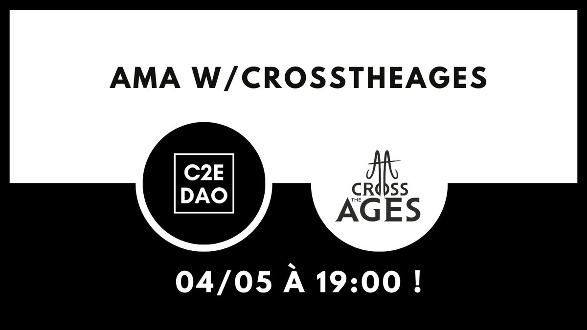 Hello !

Ce jeudi, nous aurons l'occasion de recevoir <a href="/CrossTheAges/">Cross The Ages</a> dans le cadre d'une AMA ! 

Jeudi 04/05 à 19 heures sur notre Discord. 

Pour rejoindre le Discord : discord.gg/TMJmuyUfyz