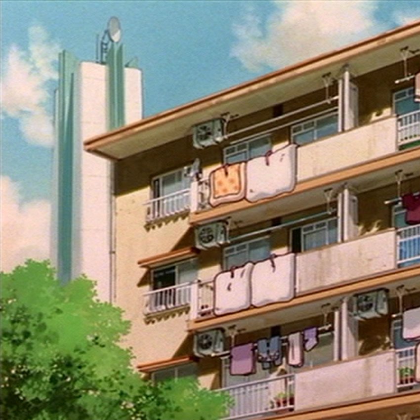ghibli_world's tweet photo. 『耳をすませば』の背景画にある給水塔は、聖蹟桜ヶ丘に実在します。 https://t.co/n86CjiDC0m