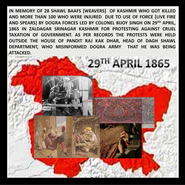 baalegibreel's tweet photo. #MayDay salutes to all workers of the world, esp. to those from Beloved #Kashmir, under colonial tyranny for the last 437 yrs. The first organized labor protest on record, 4/29/1865, #Zaldagar, #Srinagar, Kashmir.

#ShawlBaufsProtest1865 #ResistingColonialismAndImperialExtraction https://t.co/N0JBdIlBDM