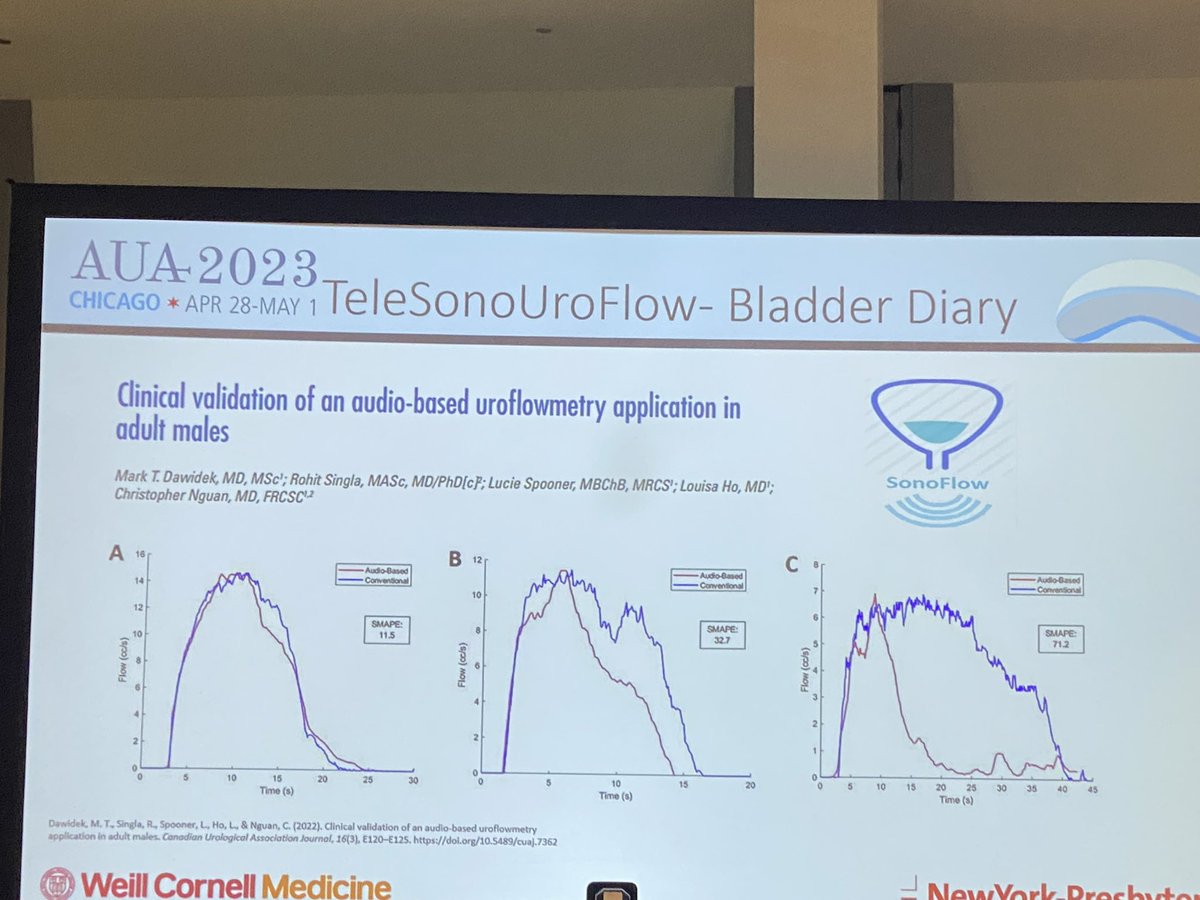 MSLee_MD's tweet photo. Bilal chugtai provides a review of advances in diagnostics in male LUTS. these audio apps are fascinating and allow pts to obtain data at home
#SOBPD #AUA23 https://t.co/GZ7LpPoOcu