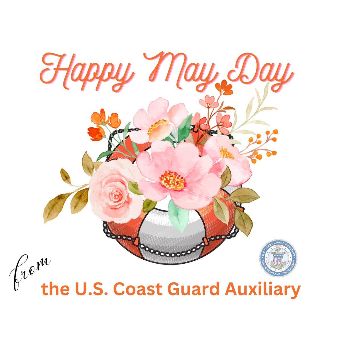 USCGAux's tweet photo. Happy May Day from the U.S. Coast Guard Auxiliary! We look forward to providing Safe Boating tips throughout the month of May as we approach National Safe Boating Week.

U.S. Coast Guard Auxiliary illustration by Cordone, AUXPA1.

#NSBW
#safeboatingcampaign https://t.co/k6lC2YA9D1