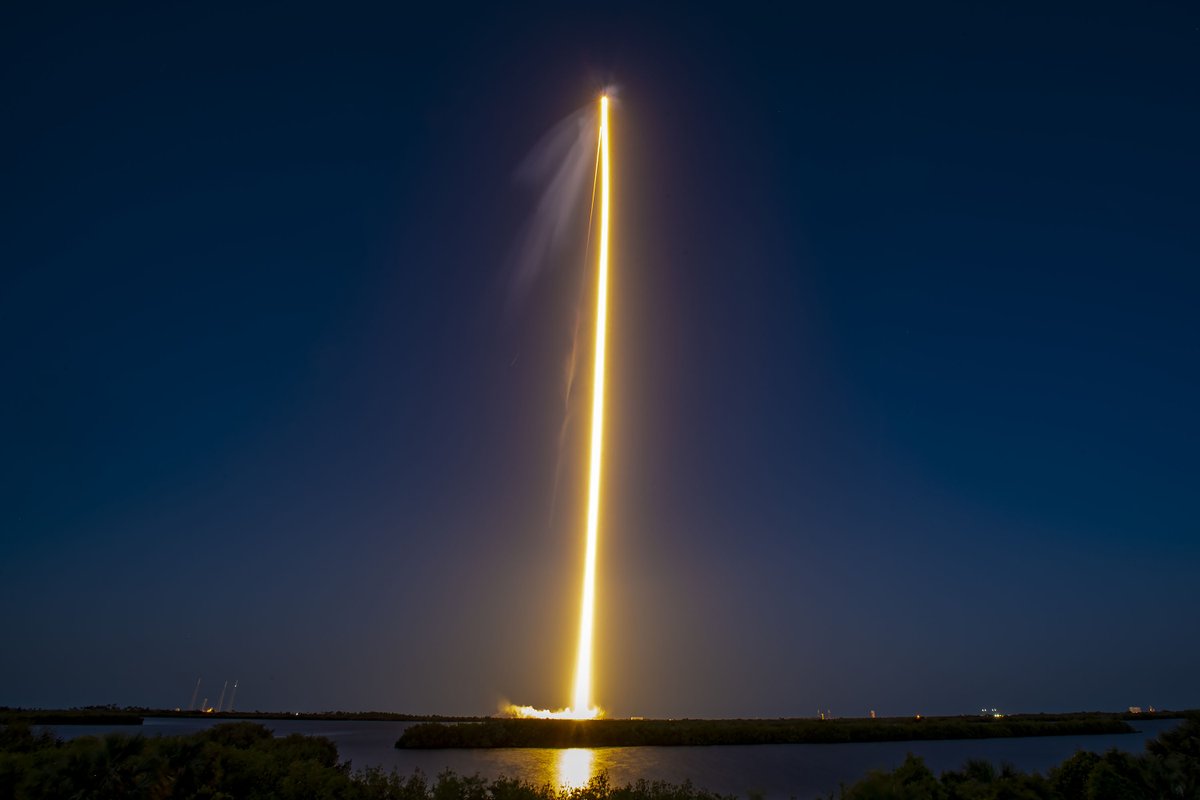 SpaceX's tweet image. Falcon Heavy launches @ViasatInc’s ViaSat-3 Americas mission to orbit