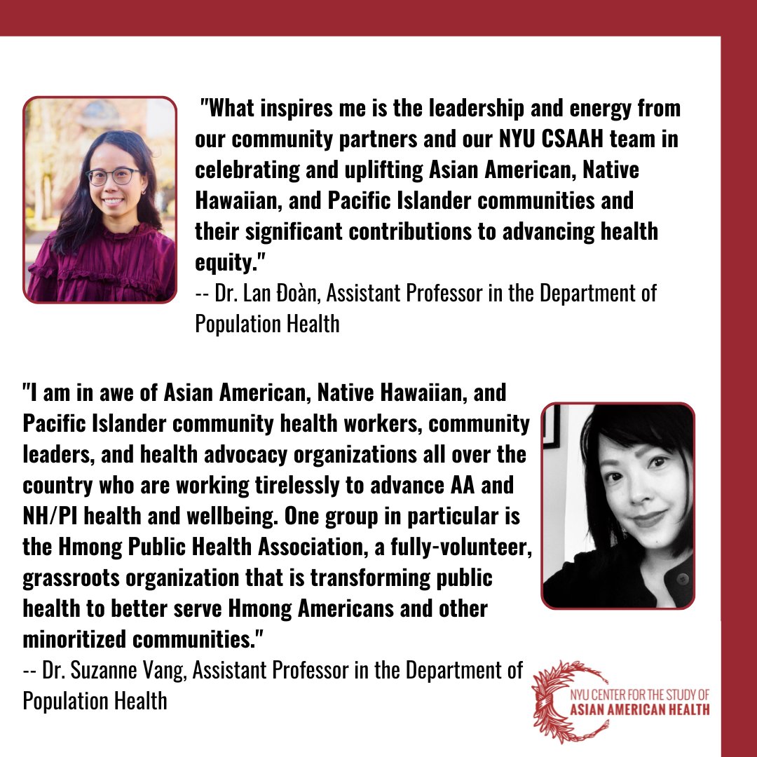 We're excited to celebrate 🥳Asian American, Native Hawaiian, and Pacific Islander Heritage Month and recognize the deep commitment and community POWER of those who uplift and empower our communities!🙌 Swipe through to read a few highlights from SHE/CSAAH leaders on this: