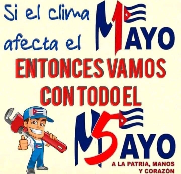 Felicidades a todos los trabajadores en este 1 de Mayo 🇨🇺🇨🇺🇨🇺
Nos vemos el 5 juntos a celebrar 👍🇨🇺🇨🇺
