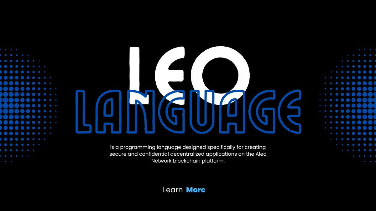 wernald_crypto's tweet photo. 🌀 Leo Language - Leo Language is a programming language used to create applications on the Aleo Network blockchain platform. It is designed to ensure data security and privacy, and to facilitate the development of decentralized applications on Aleo.

#Leo #Aleo https://t.co/jlpXLqF2pt