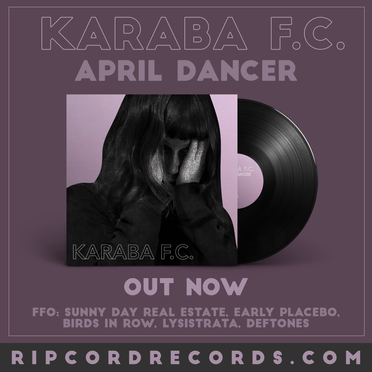 We co-released a banger from Karaba F.C. on Friday. They have various influences from Lysistrata, Sunny Day Real Estate, early Placebo, PG Lost & Birds In Row. The vinyl and digital are available on our Bandcamp now - ripcordrecords.com.