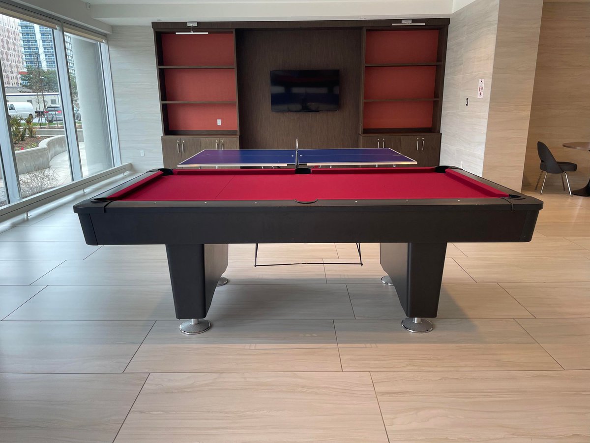 RezOneWaterloo's tweet image. Game on! 🎱 Blair and Fergus House just got an upgrade with newly reskinned pool tables and brand new pool cues at ALL buildings that you can borrow from the front desk reception. Come show off your skills and challenge your friends to a game of pool! 😎 #StudentLiving #PoolTime
