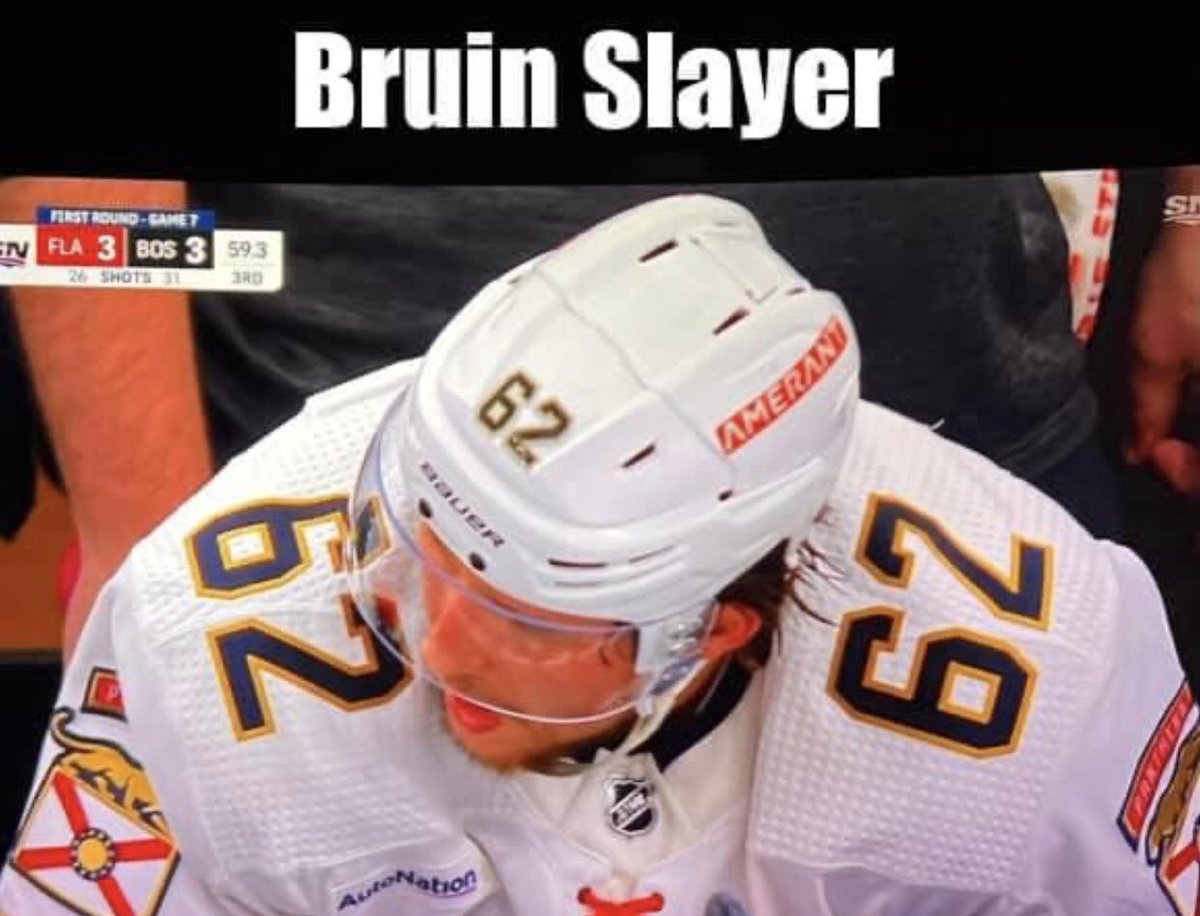 DhkBeau's tweet photo. In Ojibwe our words for bruin slayer are makwa nesaat.  Brandon Montour of Six Nations just scored 5 goals in one series- the most for a defenseman. https://t.co/87J1czhRoh