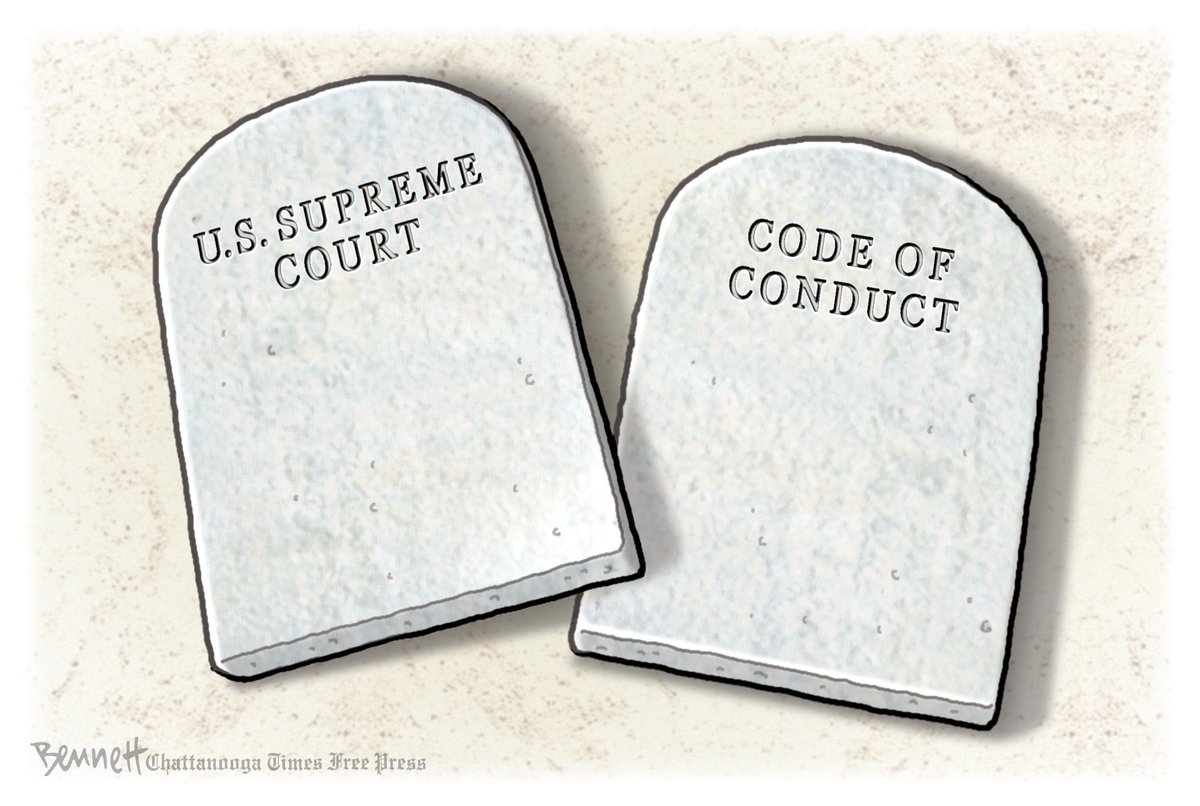 Why are SCOTUS 'ethics' such a blank slate? asks @BennettCartoons @Need2Impeach @djmonijj @impeachdtnow @ResisterForever @CJ_isnowblue @Gwene88 @TonyHussein4 @FeverResists @heidilwarren @run4urmny @PamImagine13 @ThePurpleBauer @SharonOates2 @beenthiswayb4 @Trumpgot2go