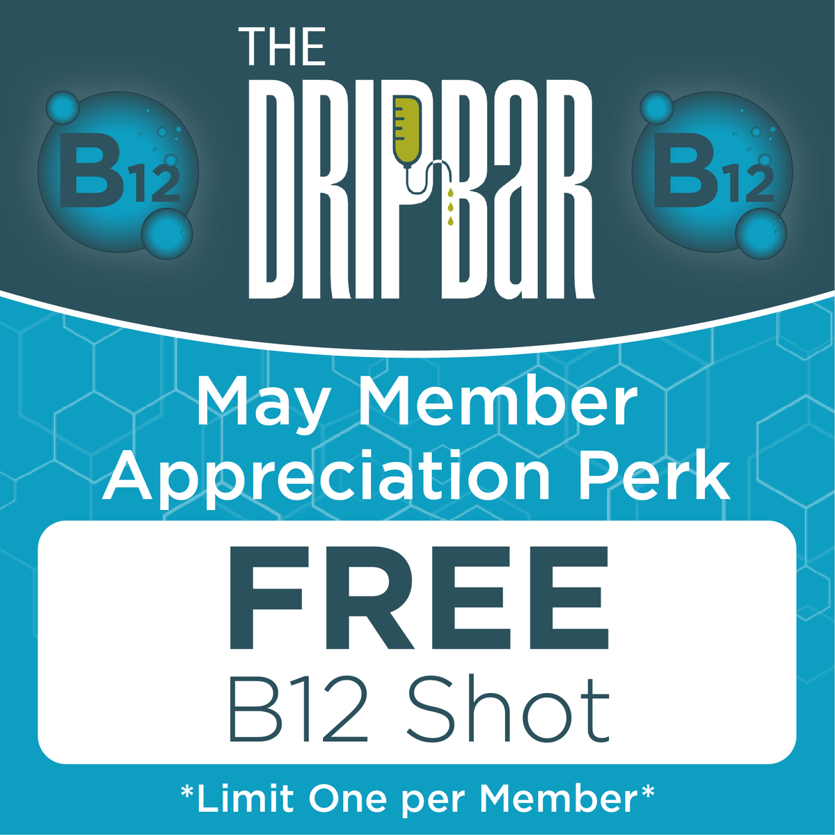 dripbarcncrnch's tweet photo. The Membership Perk for the Month of May is a FREE B12 Shot! Limit one per member. Hope to see you soon at The DRIPBaR - Cinco Ranch!
#TheDRIPBaRCincoRanch #CincoRanch #MembershipPerk #B12Shot #VitaminTherapy #VitaminInfusions #Health #Wellness https://t.co/YIY6ygZmeU