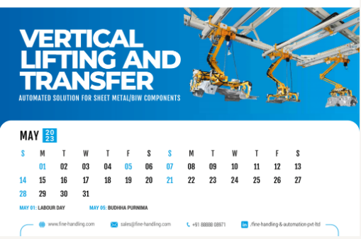 FineHandling's tweet image. #May2023 Fine Handling and Automation Calender
Vertical lifting and transfer automated solution for sheet metal/BIW components.