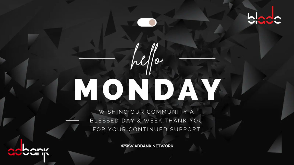 adbanknetwork's tweet photo. #Adbank Mondays present the beginning of a new week to start afresh and put the best foot forward in your #crypto journey.  🤑 https://t.co/719El51ZkY