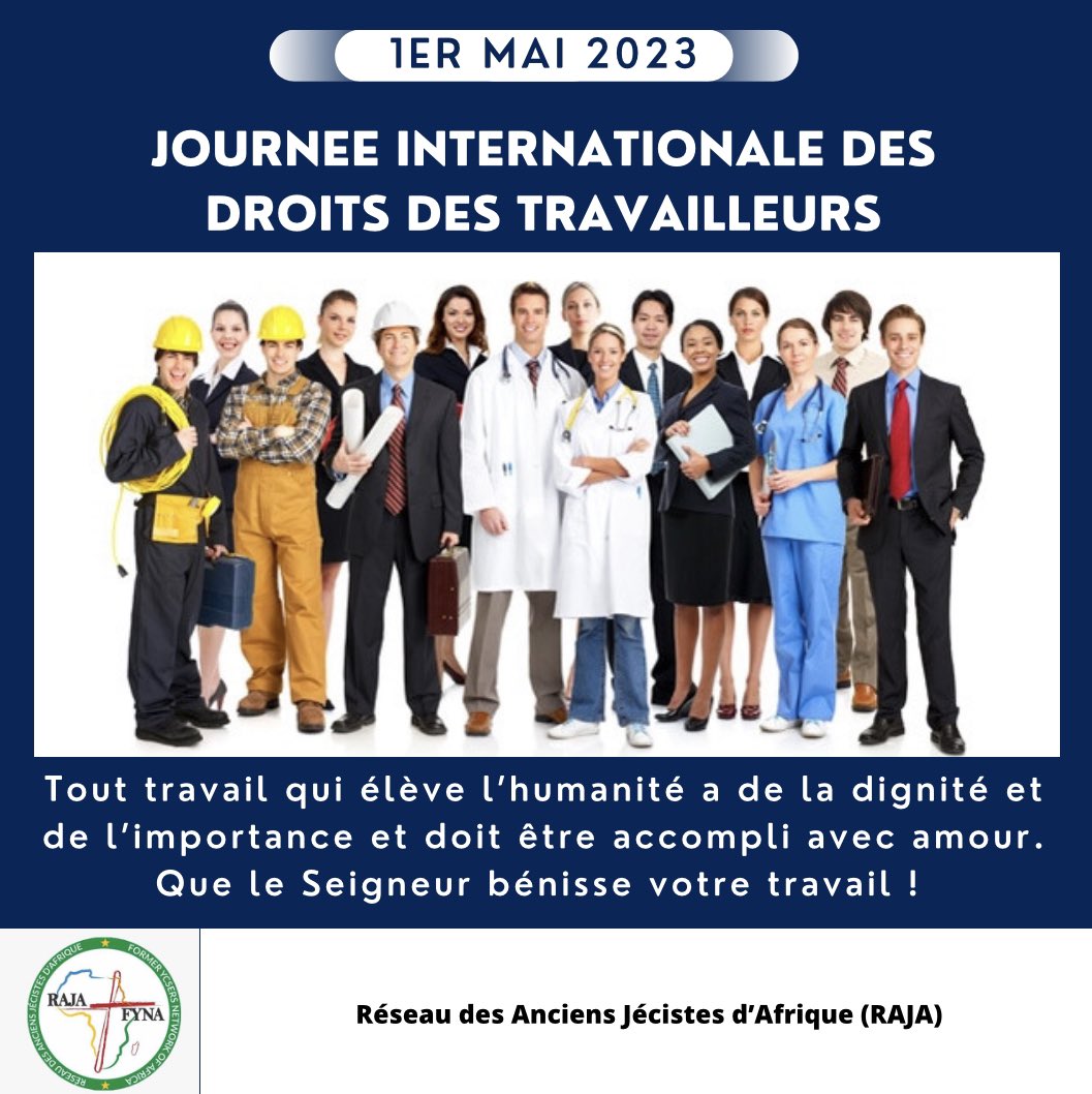 Tout travail mérite d’être célébré. Que le Seigneur bénisse vos œuvres et que Saint Joseph l’Artisan soit votre inspiration. Bonne fête du 1er Mai à toutes et à tous. #ECG #RAJAFYNA #RAJA #FYNA <a href="/RajaFyna/">RAJA-FYNA</a>