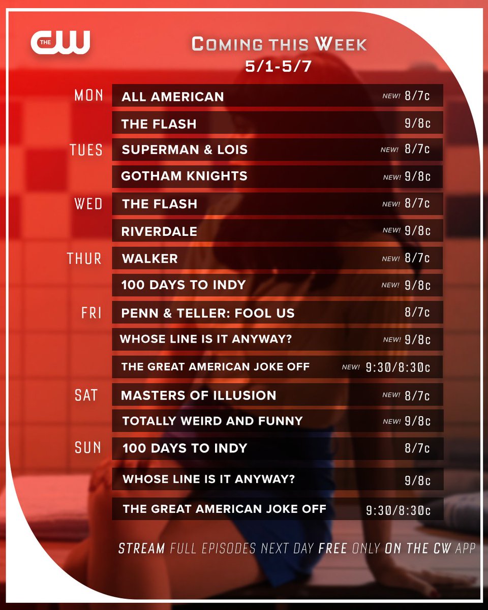 TheCW's tweet photo. We've got you covered! Check out what's airing #ThisCWeek! https://t.co/AfoqCkMv19