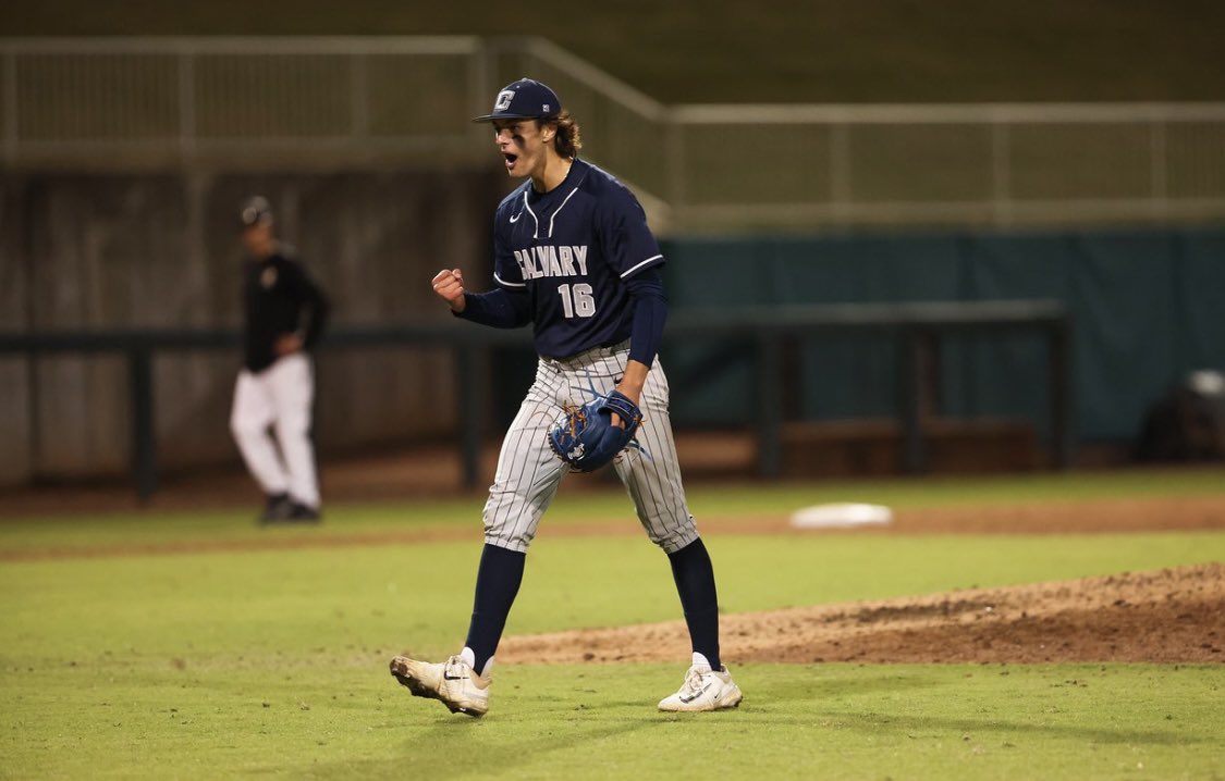 #DPMPlayerOfTheYear Nominee #2

2023 RHP/IF Landen Maroudis (<a href="/MaroudisLanden/">Landen Maroudis</a>) of <a href="/Calvary_BB/">Calvary Christian Baseball</a>. <a href="/NCStateBaseball/">#Pack9 ⚾️</a> commit and #mlbdraft prospect.

59 Ks in 39.1 IP/2.85 ERA/6-1
.400 BA/.528 OBP/3 HRs/19 RBI