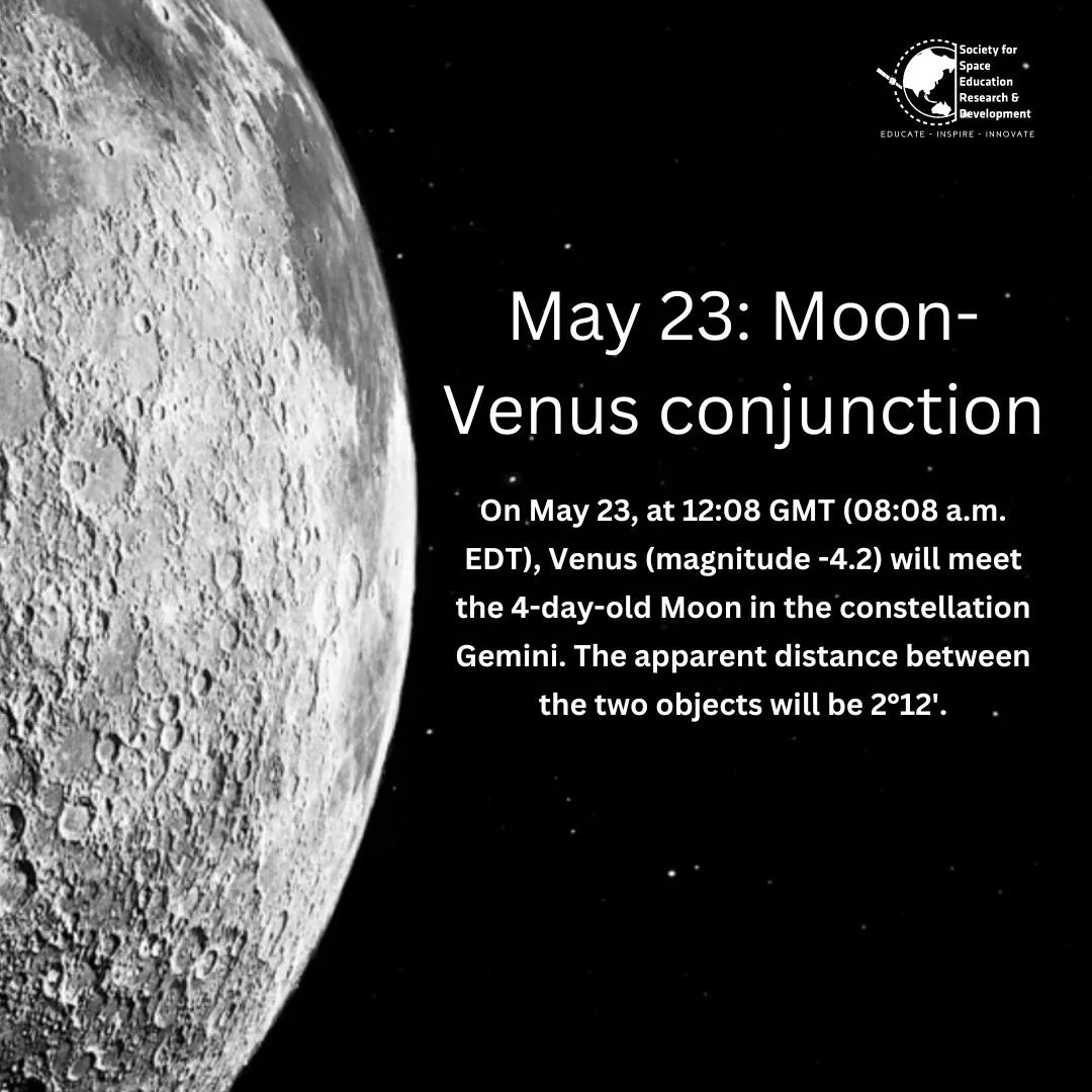 sserd_org's tweet photo. Mark your Calendars 📌 for interesting astronomical events of May 2023!!
.
.
.
.
.
.
.
#sserd #spacegeekcalendar #spaceexploration #fullmoon #moon #partiallunareclipse #planets #earth #sun #lunareclipse #moonsaturn #conjuction #jupiter #venue #mercury https://t.co/JX5gk0Q7kB