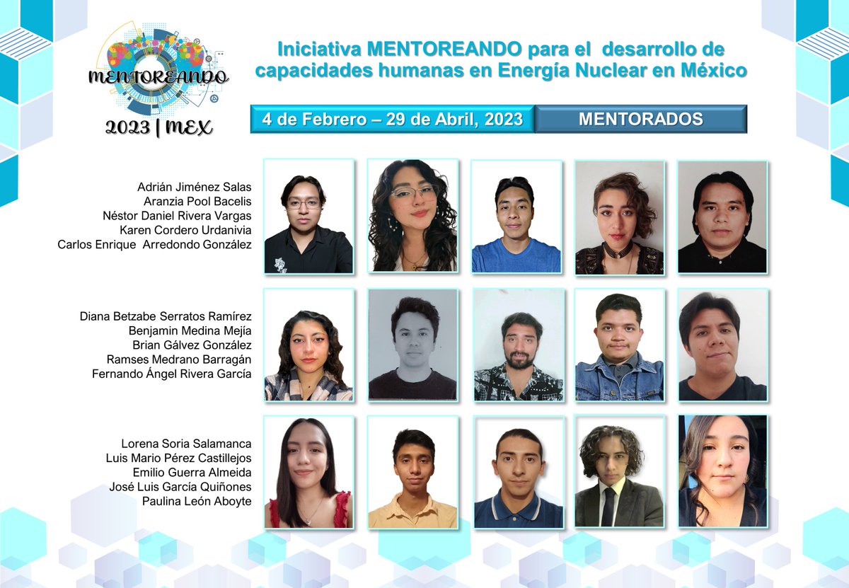 remecin_MX's tweet photo. #ProgramaMentoreando, @WiNglobal @MexicanaNuclear y @remecin_MX felicitan a la generaciรณn de #mentorados en la primera ediciรณn del programa.
Reconocemos el invaluable compromiso y esfuerzo de los participantes, con el cual logramos completar exitosamente el ciclo 2023. https://t.co/nFrdow3Saq