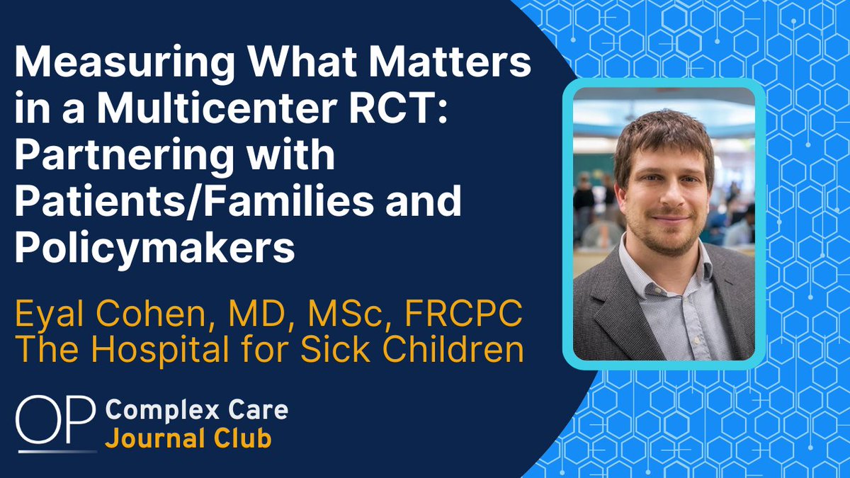 The 1st podcast features @dreyalcohen discussing the design and key findings of a randomized controlled trial evaluating the effectiveness of a structured complex care program. Listen here: youtu.be/tTimlHM9Oj8 #GenPeds @SickKidsNews 3/3