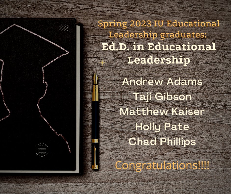 IU Ed Leadership (@iuedleaders) on Twitter photo It's that time of year when we celebrate our graduates! Over this week, we are happy to recognize all of our IU Educational Leadership grads. We wish you the best of luck as you utilize your knowledge to improve our educational systems!
<a href="/IUSchoolofEd/">IU School of Education Bloomington</a> It's that time of year when we celebrate our graduates! Over this week, we are happy to recognize all of our IU Educational Leadership grads. We wish you the best of luck as you utilize your knowledge to improve our educational systems!
<a href="/IUSchoolofEd/">IU School of Education Bloomington</a>