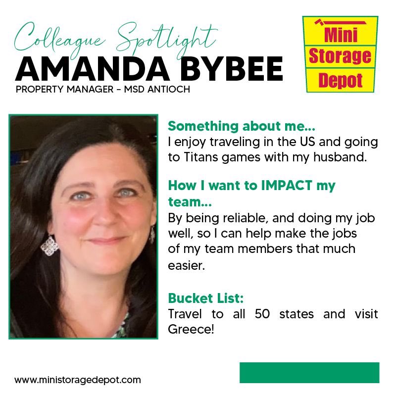 TheSterlingGrp's tweet photo. Get to know Amanda Bybee, property manager at Mini Storage Depot Antioch! https://t.co/nfTeAGvo3q