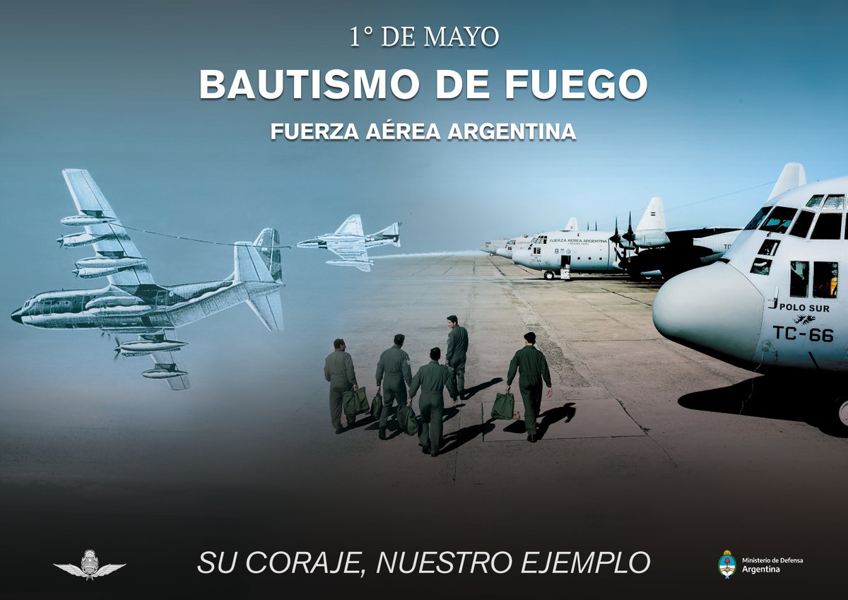 🇦🇷 1º DE MAYO DE 1982 – BAUTISMO DE FUEGO DE LA FUERZA AÉREA ARGENTINA

'SU CORAJE, NUESTRO EJEMPLO'

#41Aniversario
#1DeMayo
#BautismoDeFuego
#55Héroes
#VGM
#SuCorajeNuestroEjemplo
#OrgulloDePertenecer
#FuerzaAéreaArgentina