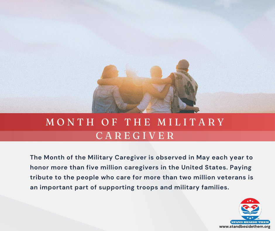 Stand Beside Them wants to recognize the hard work and dedication of our military caregivers. We thank YOU! You make all the difference in the military community.

#StandBesideThem #supportourveterans #MilitaryCaregivers