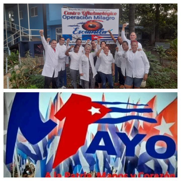 Misión Médica Cubana en Guatemala
Centro Oftalmológico de Escuintla 🇨🇺 🇬🇹. 
¡ Viva el 1 de Mayo !
#DiaDelTrabajador
#ALaPatriaManosYCorazon 
#1Mayo 
#cuba 
<a href="/CubacooperaGt/">Cubacoopera Guatemala</a> 
<a href="/MINSAPCuba/">Ministerio de Salud Pública de Cuba</a>
<a href="/unidad_central/">Unidad Central de Cooperación Médica</a> 
<a href="/MarihetaR/">Mariheta Cutiño Rodriguez</a> 
<a href="/CubaEmbaGuatem/">EmbaCubaGuatemala</a> 
@DrAlexQ 
<a href="/MaraEle97271573/">María Elena</a>