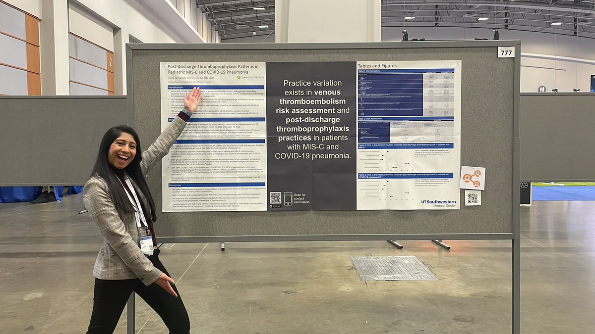 UTSW PHM Fellowship Program (@utsw_phmfellows) on Twitter photo Practice variation exists in VTE risk assessment and post-discharge thromboprophylaxis practices in patients with MIS-C and COVID 19 pneumonia 🦠🦠we are so proud of our senior fellow Harita Katragadda <a href="/katragaddamd/">Harita Katragadda, MD</a> 👍👍#PAS2023 Practice variation exists in VTE risk assessment and post-discharge thromboprophylaxis practices in patients with MIS-C and COVID 19 pneumonia 🦠🦠we are so proud of our senior fellow Harita Katragadda <a href="/katragaddamd/">Harita Katragadda, MD</a> 👍👍#PAS2023