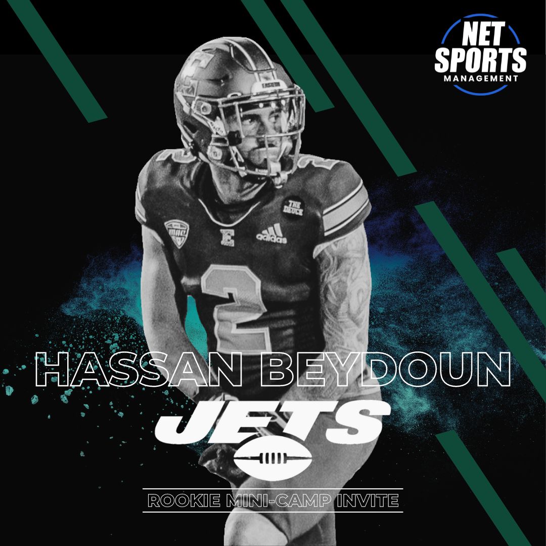 netsportsmgmt's tweet photo. Congrats to our guy Hassan Beydoun for getting invited to the Rookie Mini-Camp for the @NYJets! 

We are proud to represent you. https://t.co/wfl49YP3WQ https://t.co/OYuTzYMwcx