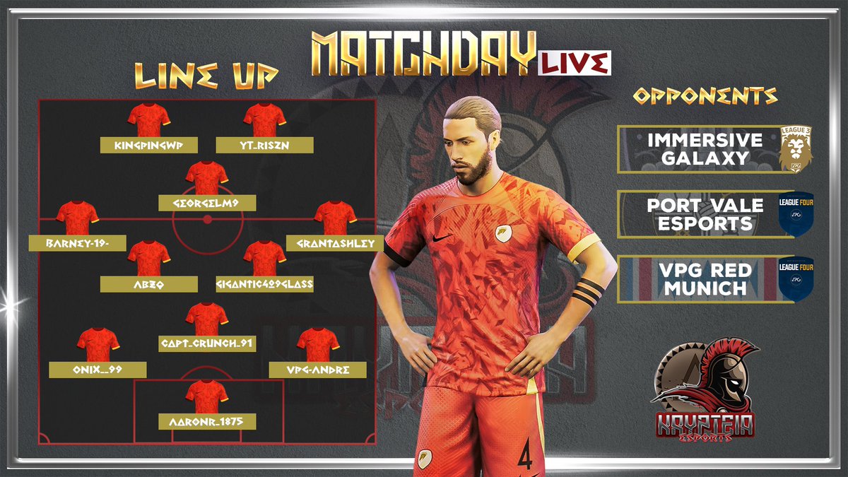 ⚽️ Our lineup for tonight’s games. Time to get back to winning ways. 💪🏻

⏰ Kick-Off: 8PM, 8:45PM &amp; 9:15PM.

🎨 Graphic: <a href="/PhantomDesign21/">Phantom Designs</a>