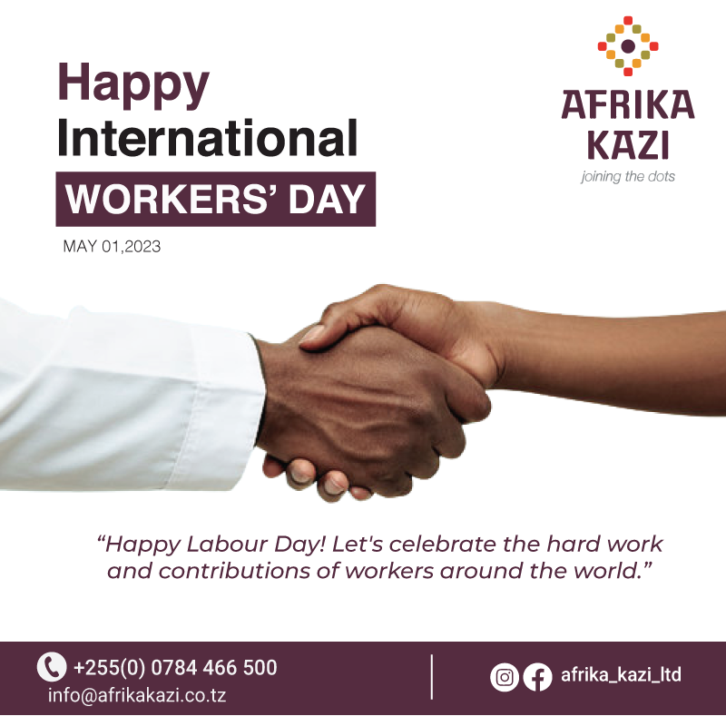 afrika_kazi's tweet photo. "Today, we celebrate the hard work and dedication of workers worldwide. Happy International Labor Day from our team to yours! Let's continue to strive for fair and equitable workplaces for all. #InternationalLaborDay2023 #WorkplaceEquality #HRConsultancy" https://t.co/BzVX7oFmMx