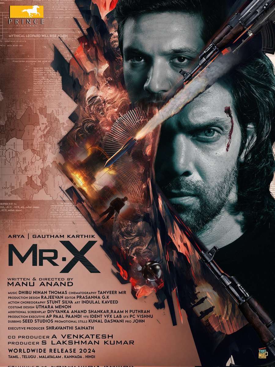 GkCrazyfans's tweet photo. #GK18 #GauthamKarthik

Here is the first look poster of #MrX. 

Motion poster - https://t.co/fZlTzRGi6m

@Gautham_Karthik &amp; @arya_offl

Directed by @itsmanuanand.
Produced by @Prince_Pictures https://t.co/6fmi5fmKZ5