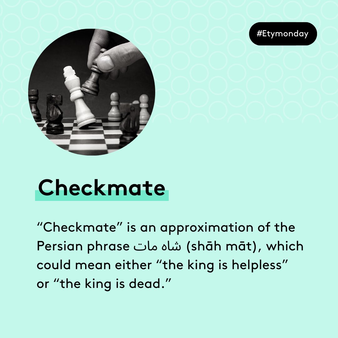 Planet Word Museum on X: What do “checkmate,” “stalemate,” and “check,  please” all have in common? Believe it or not, they all come from chess!  Originally based on the Indian game chaturanga (“