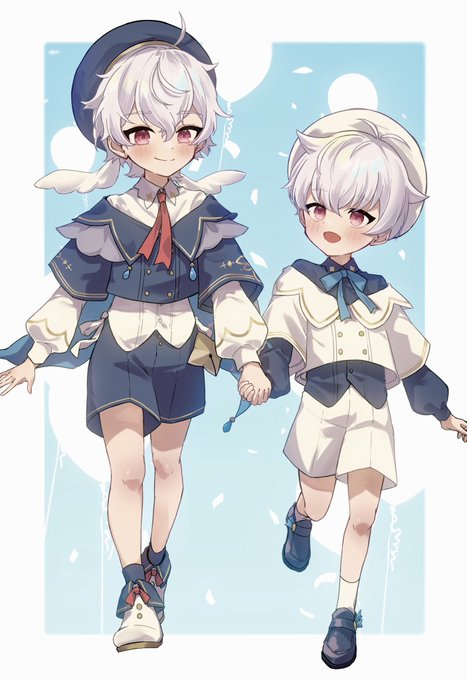 「matching outfit multiple boys」 illustration images(Latest)