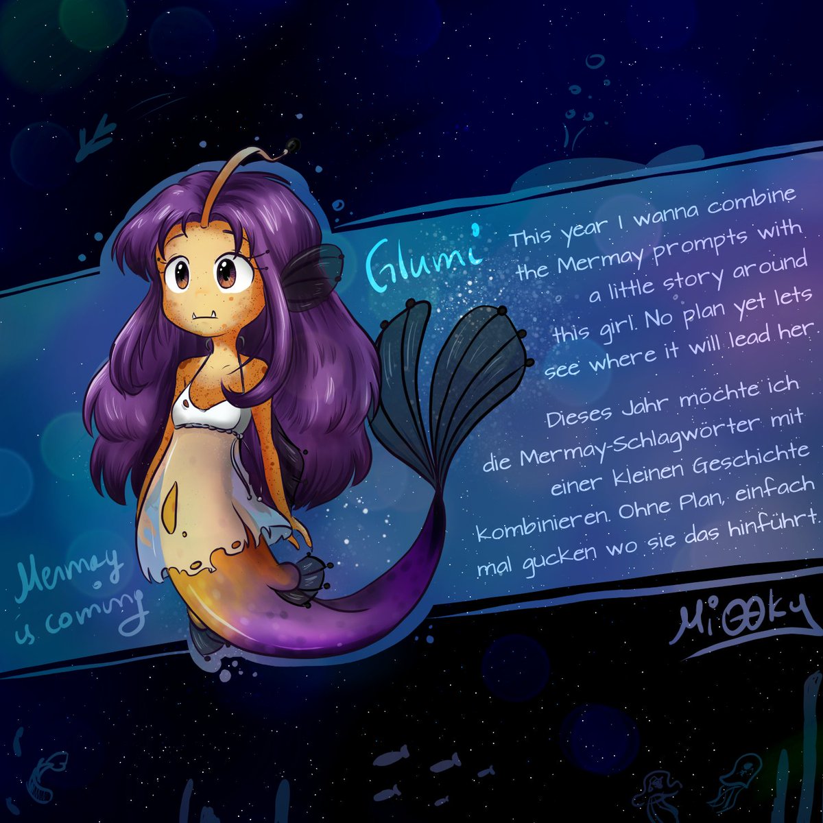 First Day of Mermay, I'm live on twitch now, have a look:
twitch.tv/Mi00ky