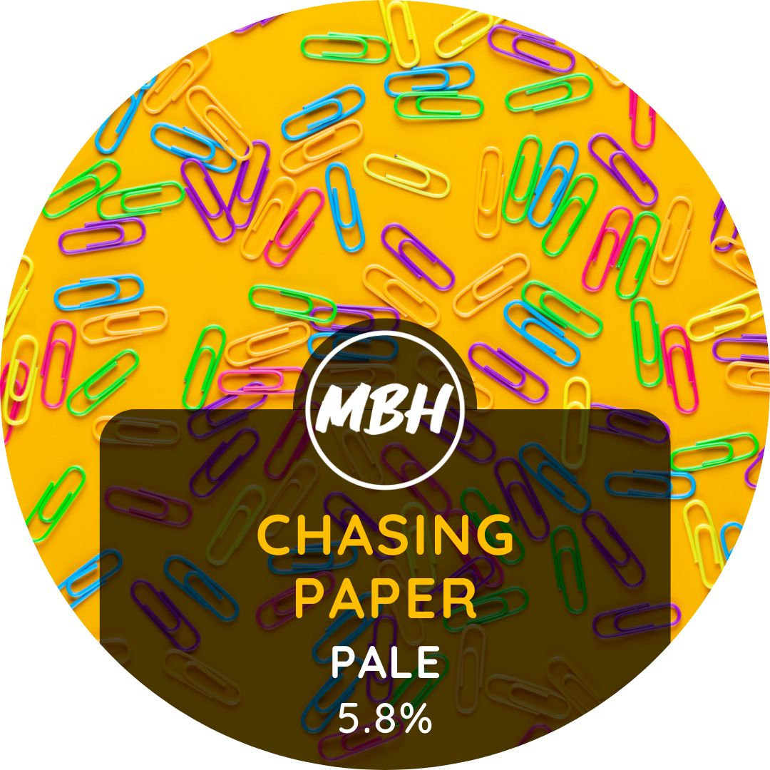 New Seasonal beer available this week. Chasing Paper 5.8% Pale
A juicy, hazy, hoppy pale that boasts huge hop and tropical flavours whilst delivering a crisp clean drinkability.
Available in 30L Keg and 440ml can