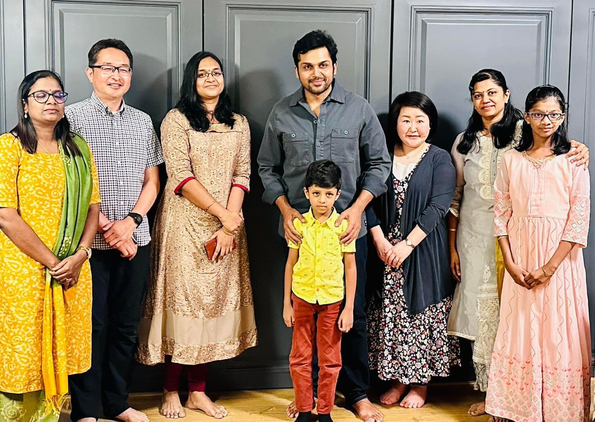 rameshlaus's tweet photo. #PonniyinSelvan | After #Rajini it's for #Karthi !! 

Karthi fans from Japan came to Chennai, to watch #PonniyinSelvan2 with Tamil audience. 

Apparently, they watched movie for about 4 times and also happened to meet actor Karthi at his residence https://t.co/JUj9rhwmyh