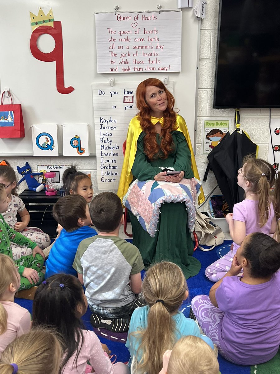 alicia_harkey's tweet photo. Thanks to Quarrelsome Queen and Kicking King for visiting PreK today. What a great way to learn more about our Letterland friends! @charlesw2015 @BurkeCoSchools @ves_tigers @letterland https://t.co/tjMDIrUkKP