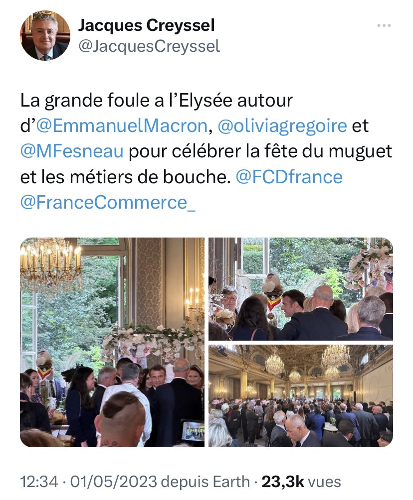 realmarcel1's tweet photo. Pendant que la France brûle et que sa police tabasse les travailleurs, Macron s’offre une petite fête pétainiste dans les dorures.
Faudra pas chialer quand ça finira mal 🔥
#1erMai #ReformeDesRetraites https://t.co/e7CfKuU7x3