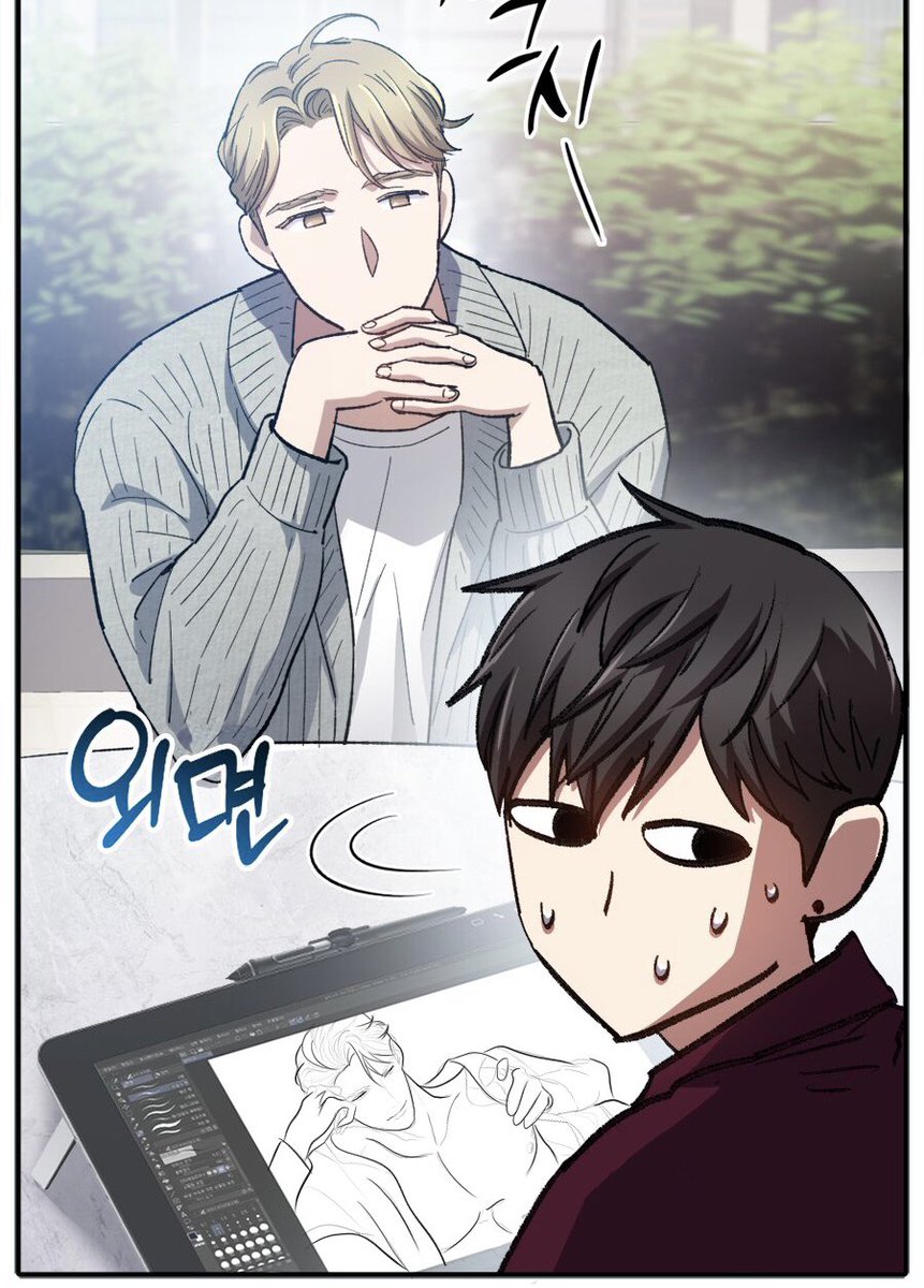 raonbeam's tweet image. [EDITED]
Sung Hyeonje is curious at what you’re drawing, Han Yujin 😂🤣