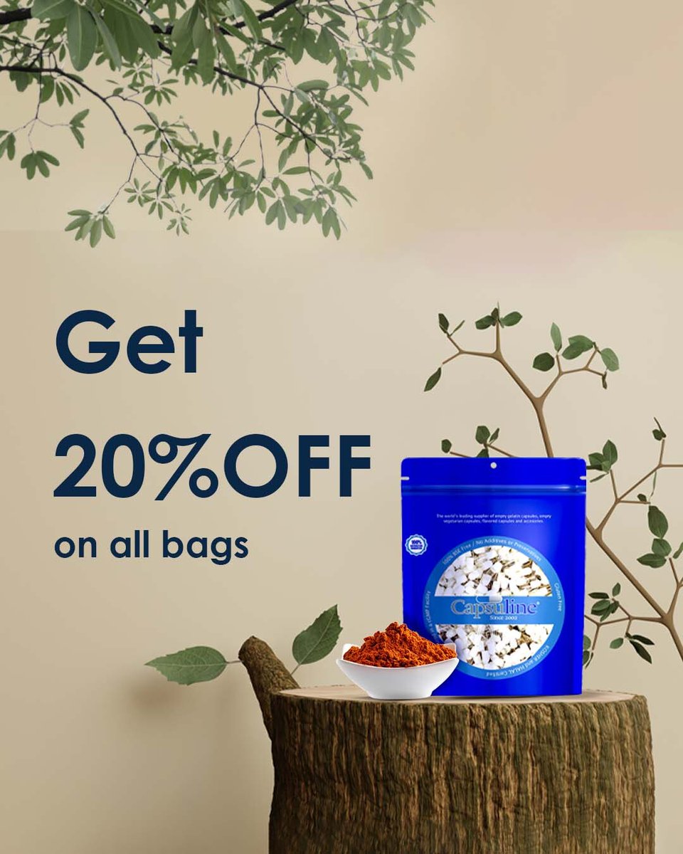 capsuline's tweet image. Get 20% off on all bags!
Shop at ow.ly/Z14u50O5imR

#emptycapsules #gelatincapsules #vegetariancapsules #Capsuline #supplements #diysupplements #vitamins #health