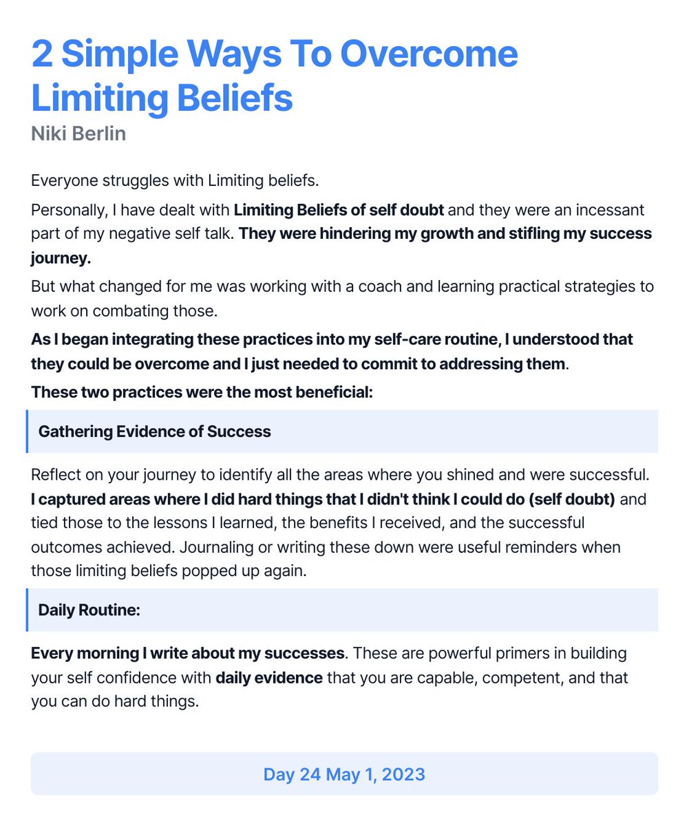 2 Simple Ways To Overcome Limiting Beliefs

#Self Mastery
#CareerManagement

#ship30for30 #atomicessay