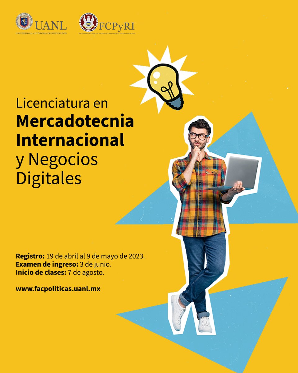 ¿Te interesa el mundo de los negocios? Estudia nuestra Licenciatura en Mercadotecnia Internacional y Negocios Digitales, prepárate para ser un líder en el marketing y los negocios. #Mercadotecnia #Negocios #UANL facpoliticas.uanl.mx/mercadotecniai…